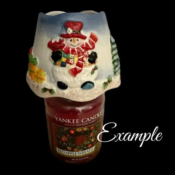 Home Interiors Ceramic Candle Capper Christmas Holiday Snowman Painted Topper - Picture 2 of 11